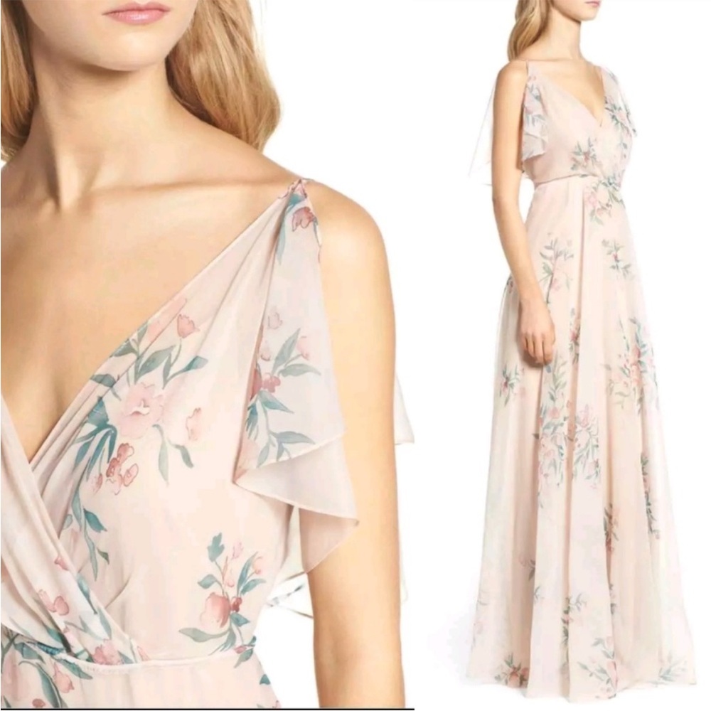 Jenny Yoo Cassie Flutter Sleeve Dress